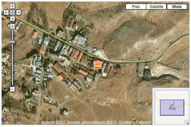 Cedrus Hotel Location Map - GPS coordinates in decimal degrees: Latitude 34.2439 - Longitude: 36.04121